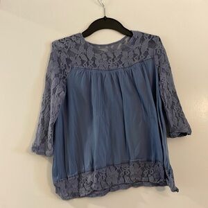 Youth XL/14 long sleeve blue lace shirt